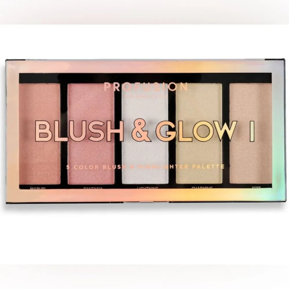Profusion Cosmetics Blush & Glow Palette - Pink and Gold Hues